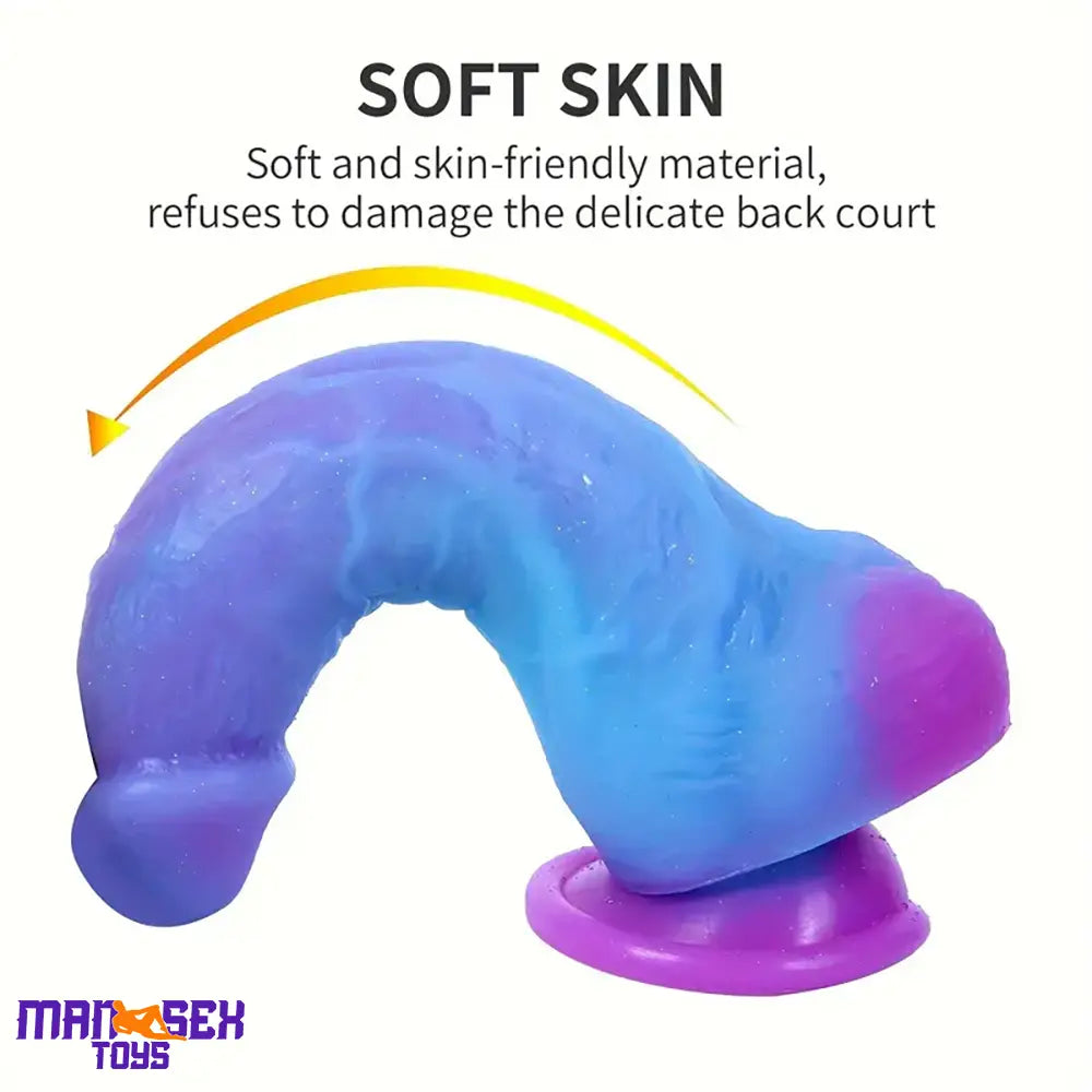 7.4in Unisex Soft Flexible Silicone Luminous Dildo Male Cock Sex Love Toy