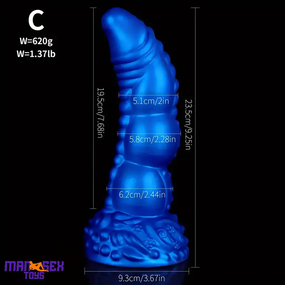 7.87in 8.1in 9.25in Silicone Realistic Monster Soft Bendable Pleasure Dildo