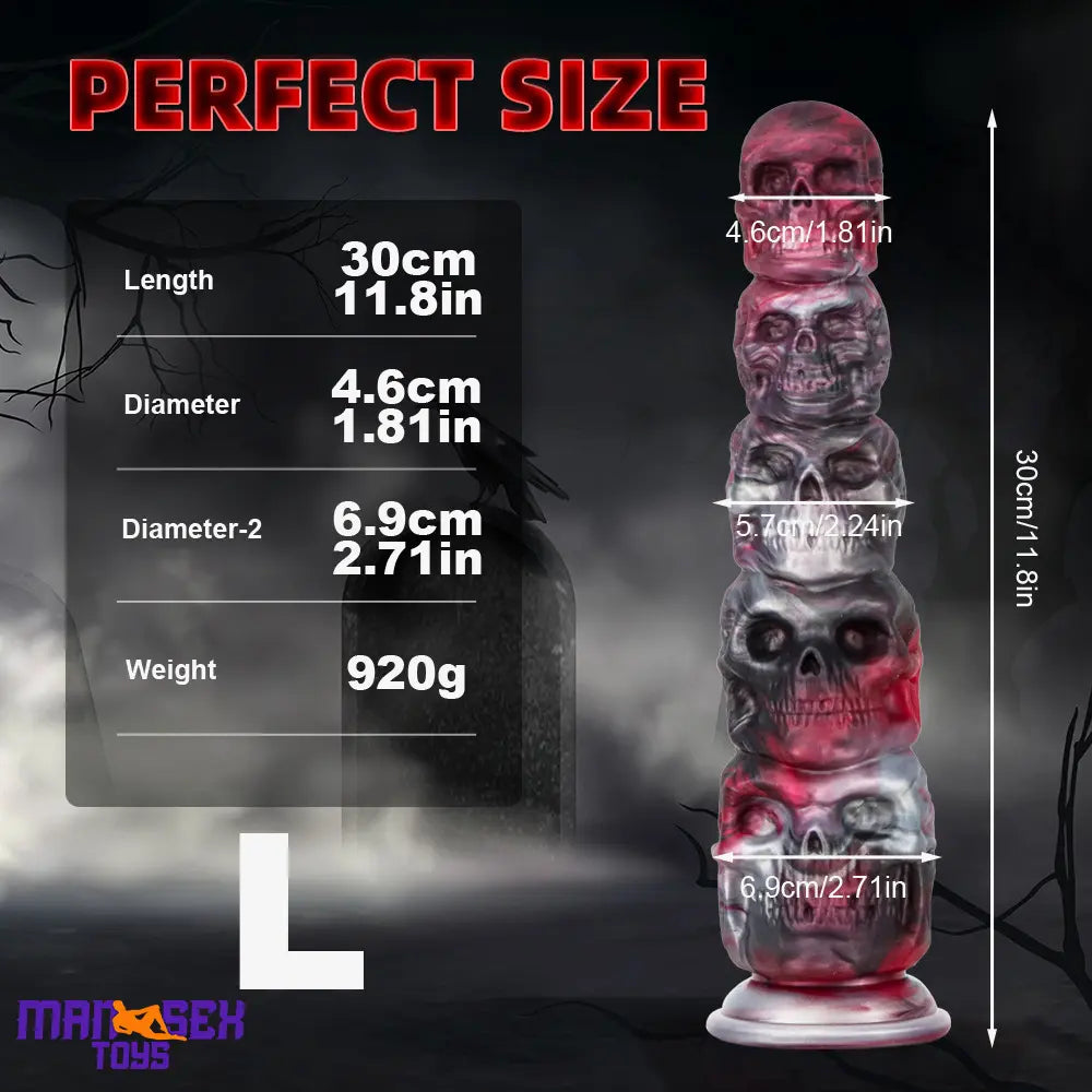 8.66in 11.85in 7.87in 11.02in Pumpkin Skull Silicone Dildo For Halloween