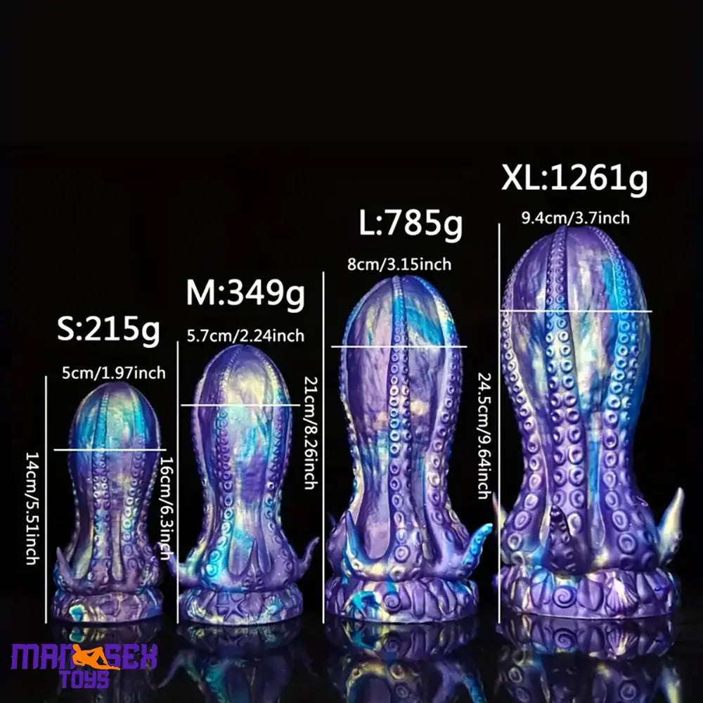 5.5in 6.3in 8.26in 9.64in Gourd Egg Starry Sky Silicone Octopus Anal Dildo