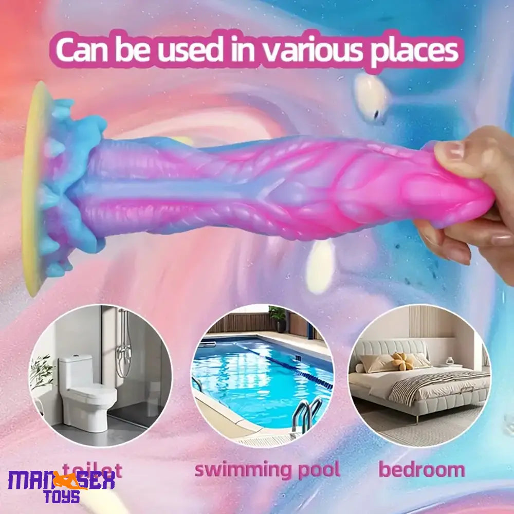 8.6in Silicone Soft Monster Dildo Big Glowing Masturbator For Prostate Cock