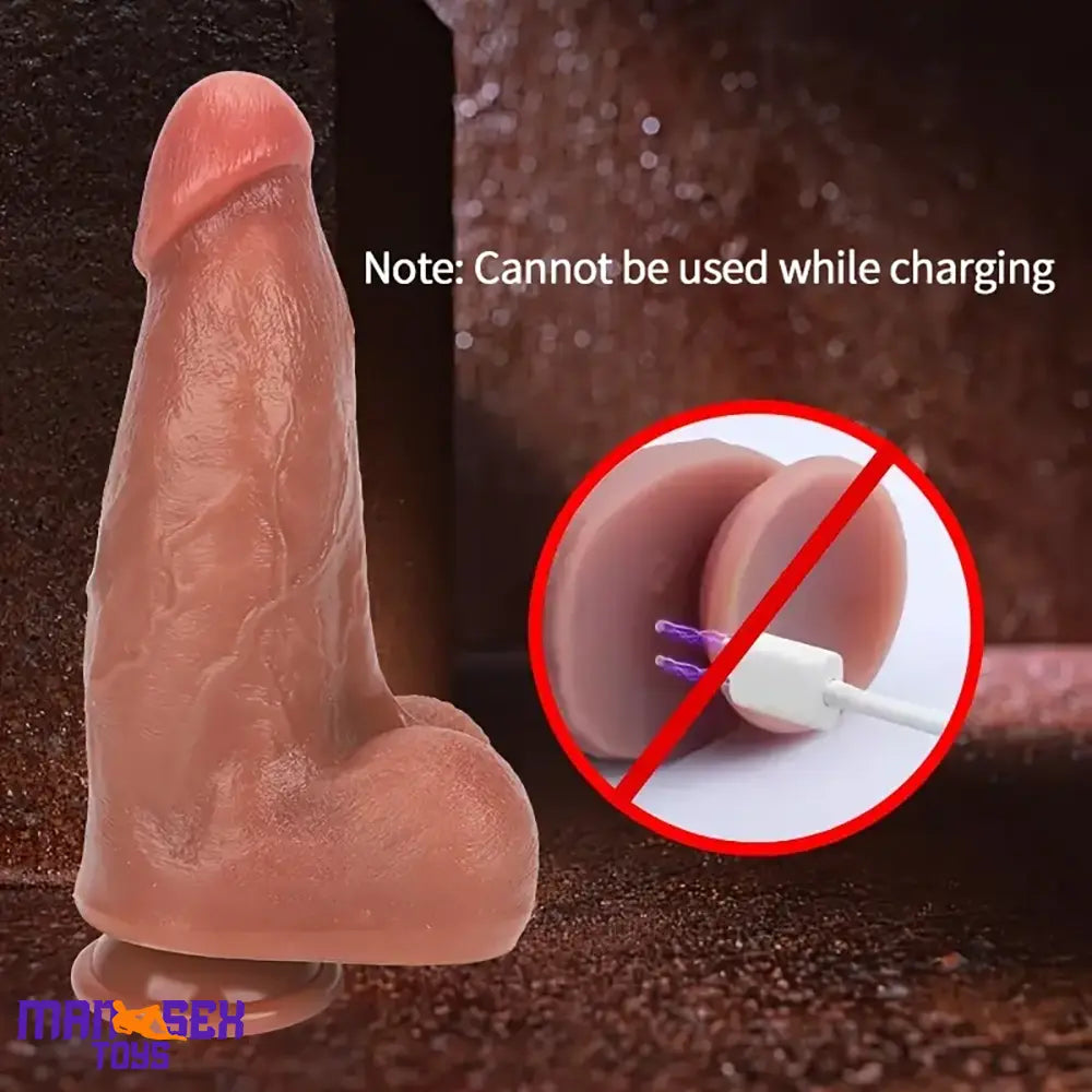 9.45in Ten Modes Thrusting Vibrating Heating Silicone Remote Wireless Dildo