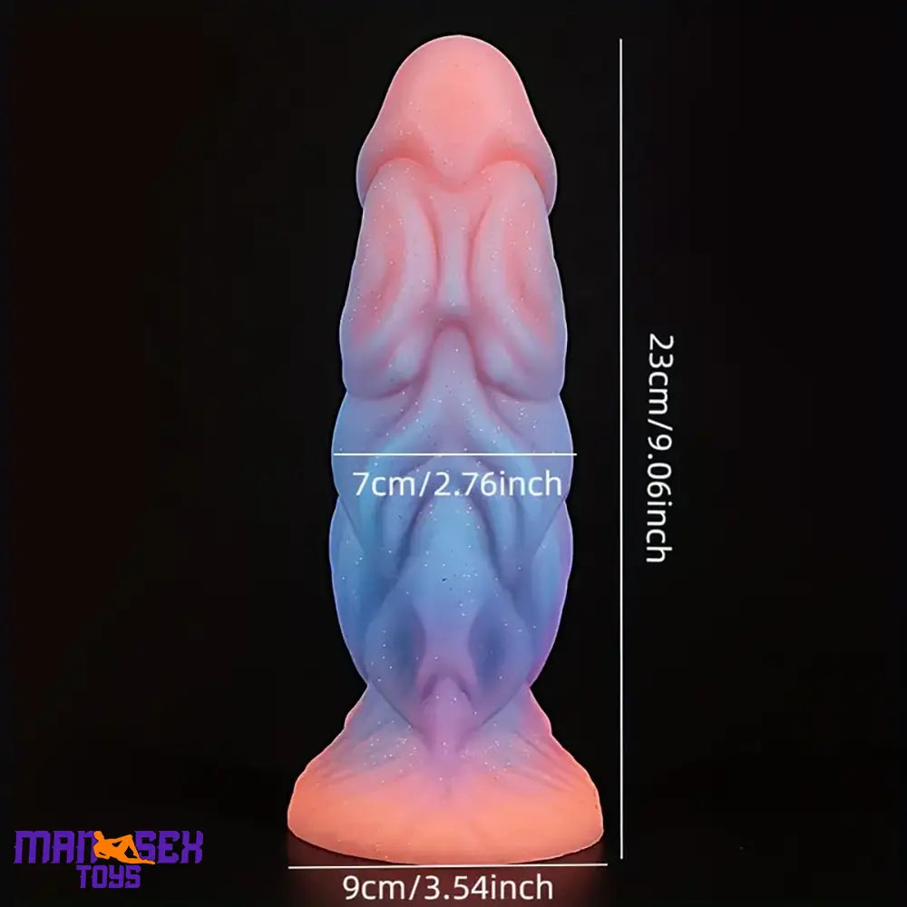 9.06in Fantasy Luminous Silicone Soft Big Dildo For Women Men Pleasure