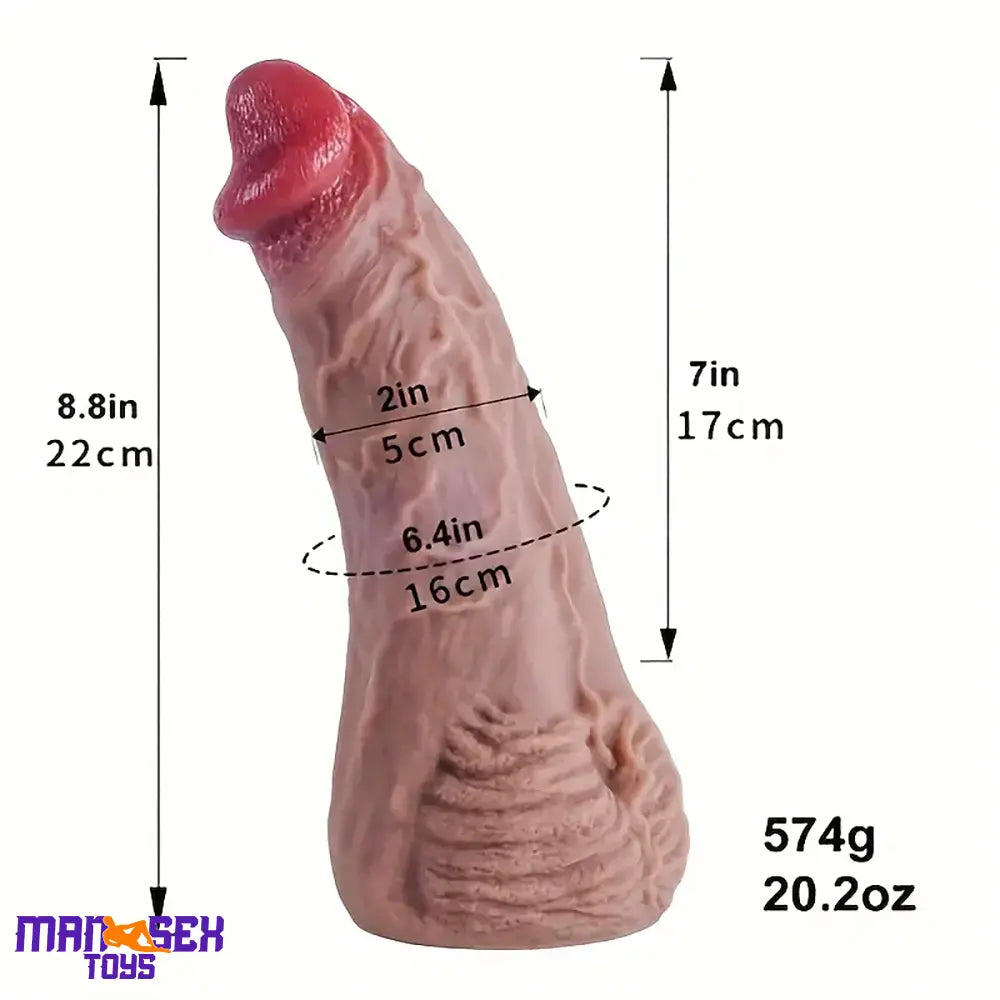 8.8in Real Looking Silicone Flexible Dildo For Women Couples Pleasure Toy