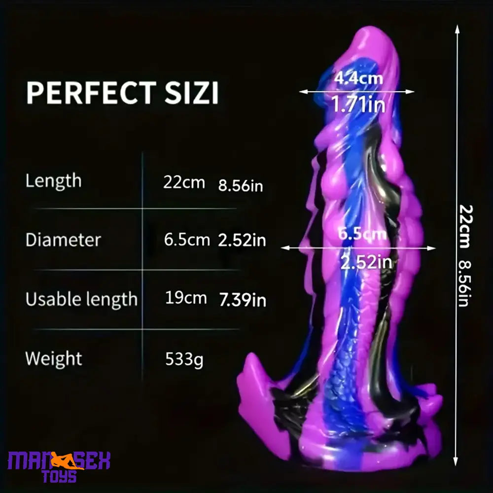 8.56in Large Animal Dragon Odd Silicone Soft Dildo Flexible Massager