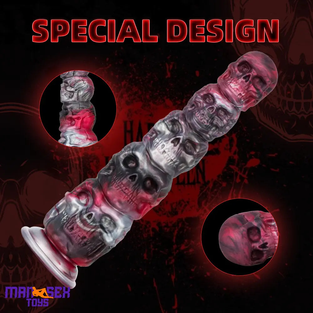 8.66in 11.85in 7.87in 11.02in Pumpkin Skull Silicone Dildo For Halloween