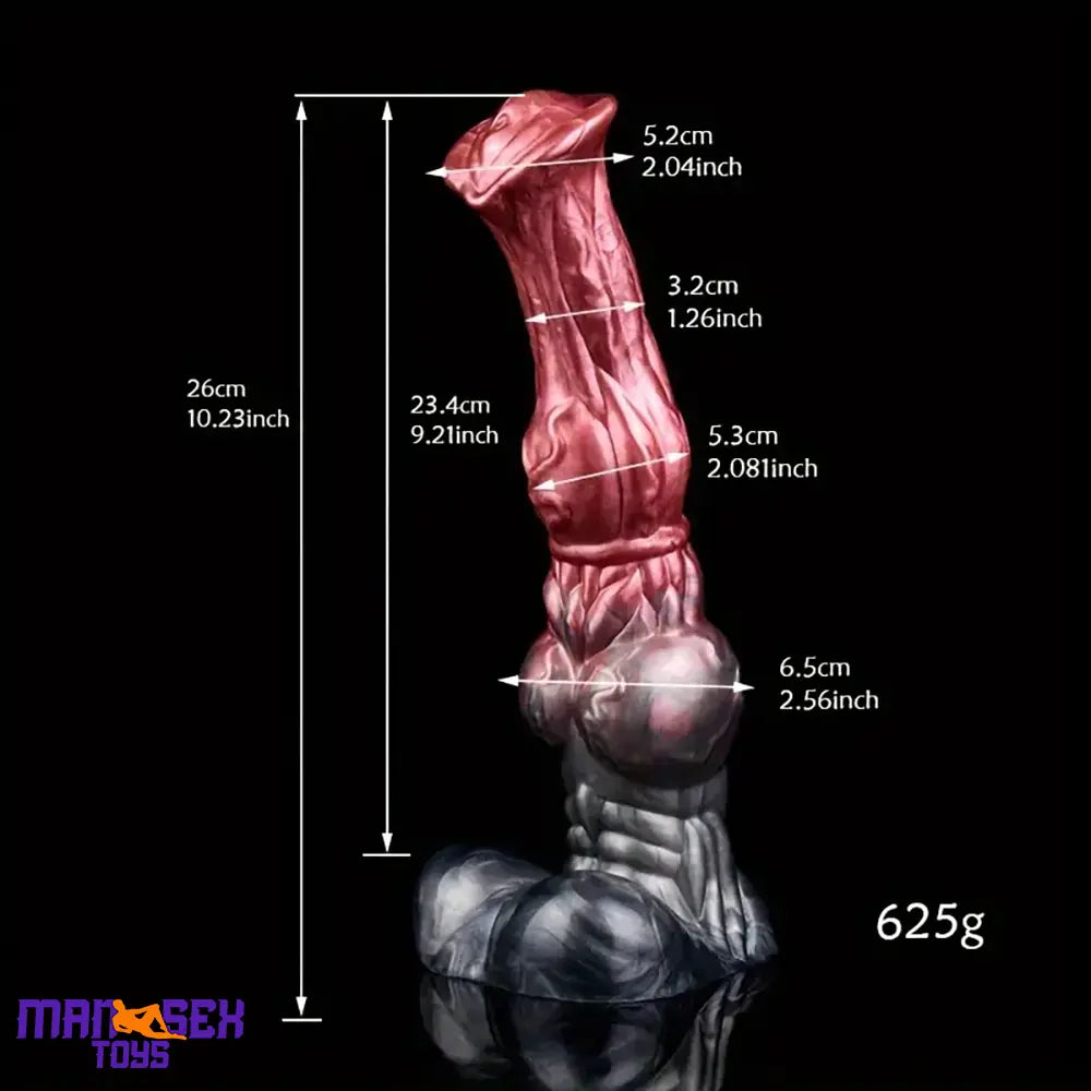 10.23in Large Animal Horse Cock Fantasy Silicone Soft Dildo Cock Dilator