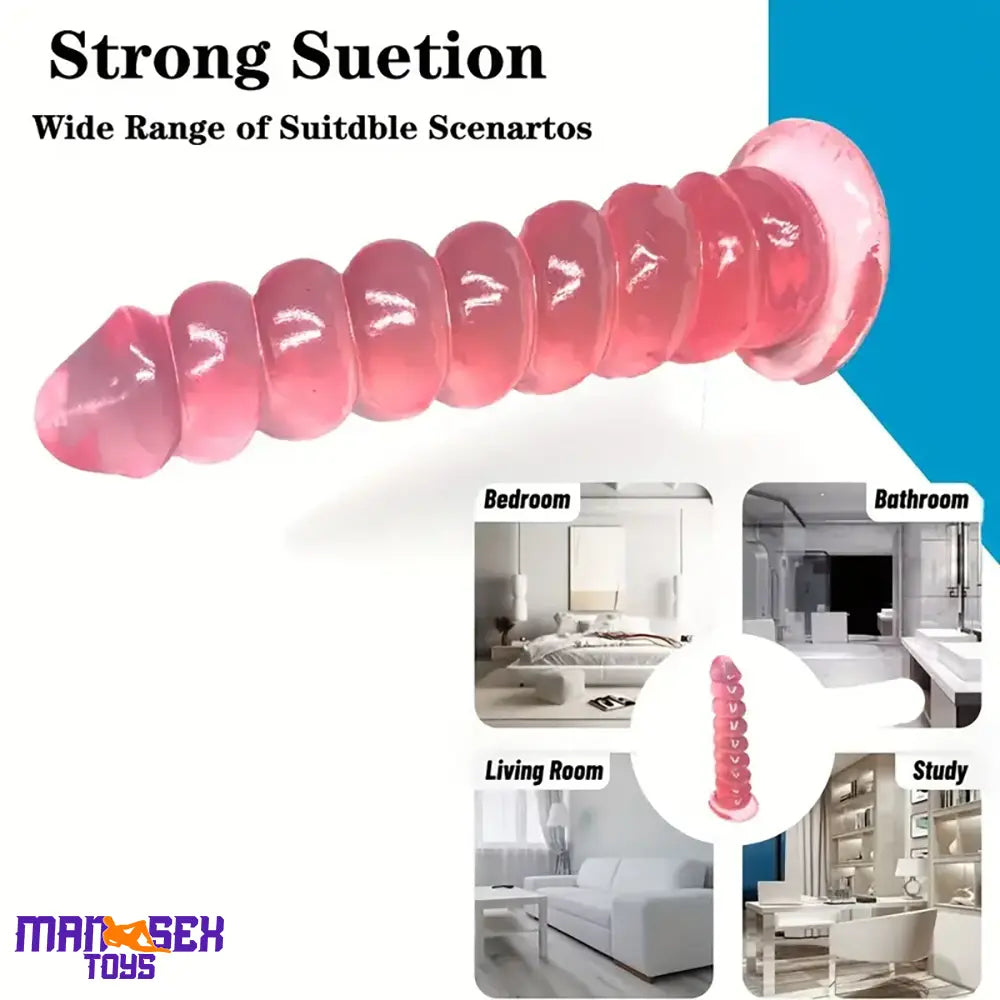 7.1in Unisex Soft Flexible Silicone Dildo For Hands Free Sex Play Game