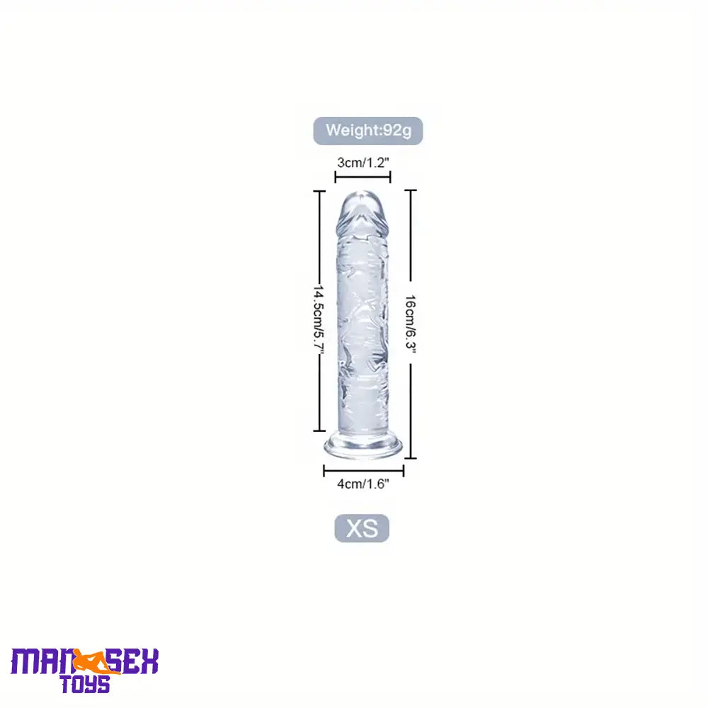 6.3in 7.1in 7.7in 8.5in 9.8in 12in Realistic Clear Cock Dildo With Suction Cup