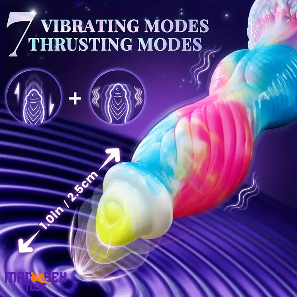 10.2in Fantasy Big Soft Silicone Monster Thrusting Vibrating Cock Dildo
