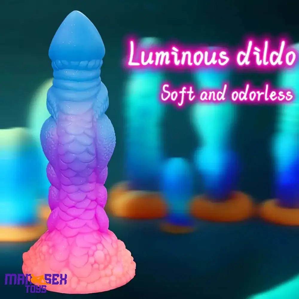 8.66in Silicone Dragon Luminous Real Soft Dildo For G-Spot Stimulation Cock