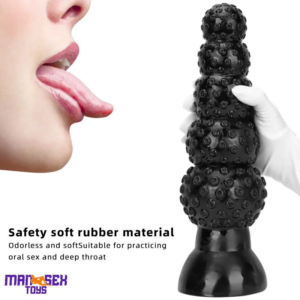 9.84in 13.38in 13.78in 15.74in Big Black Beads Butt Plug Dildo Suction Cup
