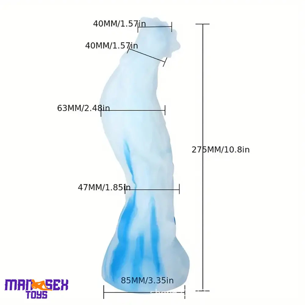 10.8in Rooster Shape Fantasy Large Silicone Soft Dildo For Clit Stimulation