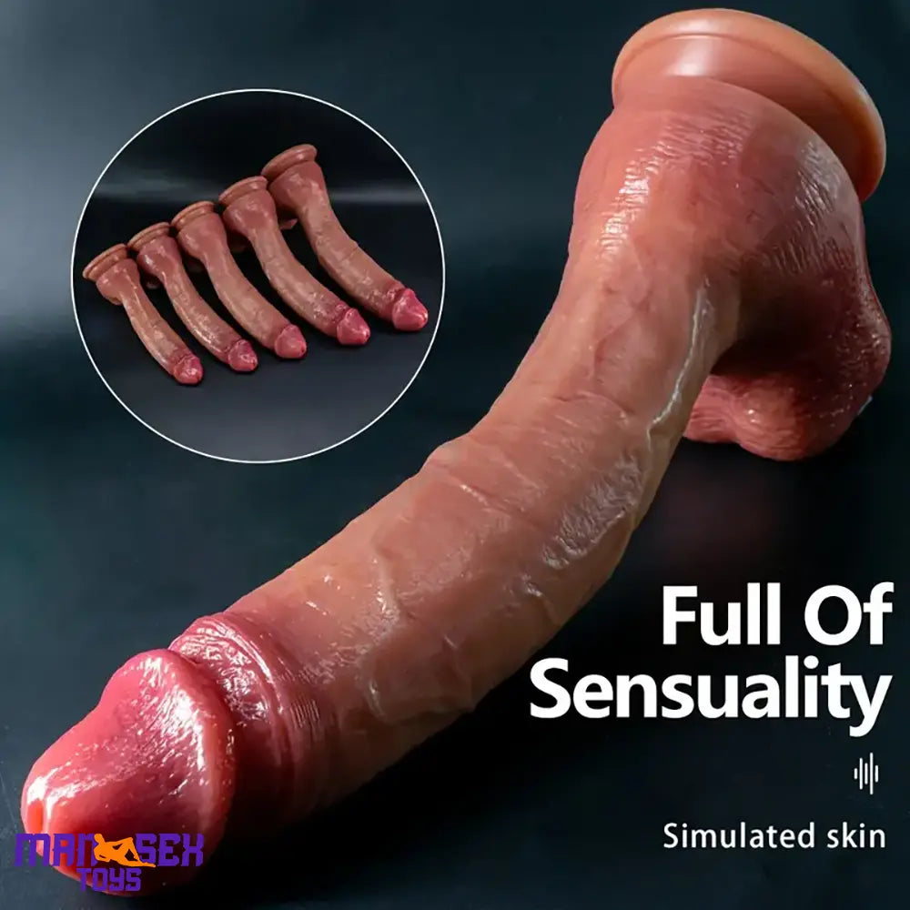 9.05in 10.43in 11.02in 12.2in 13.58in Soft Silicone Large Lifelike Cock Dildo