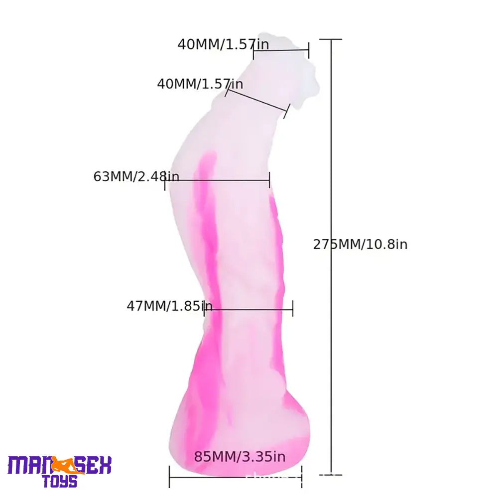 10.8in Rooster Shape Fantasy Large Silicone Soft Dildo For Clit Stimulation