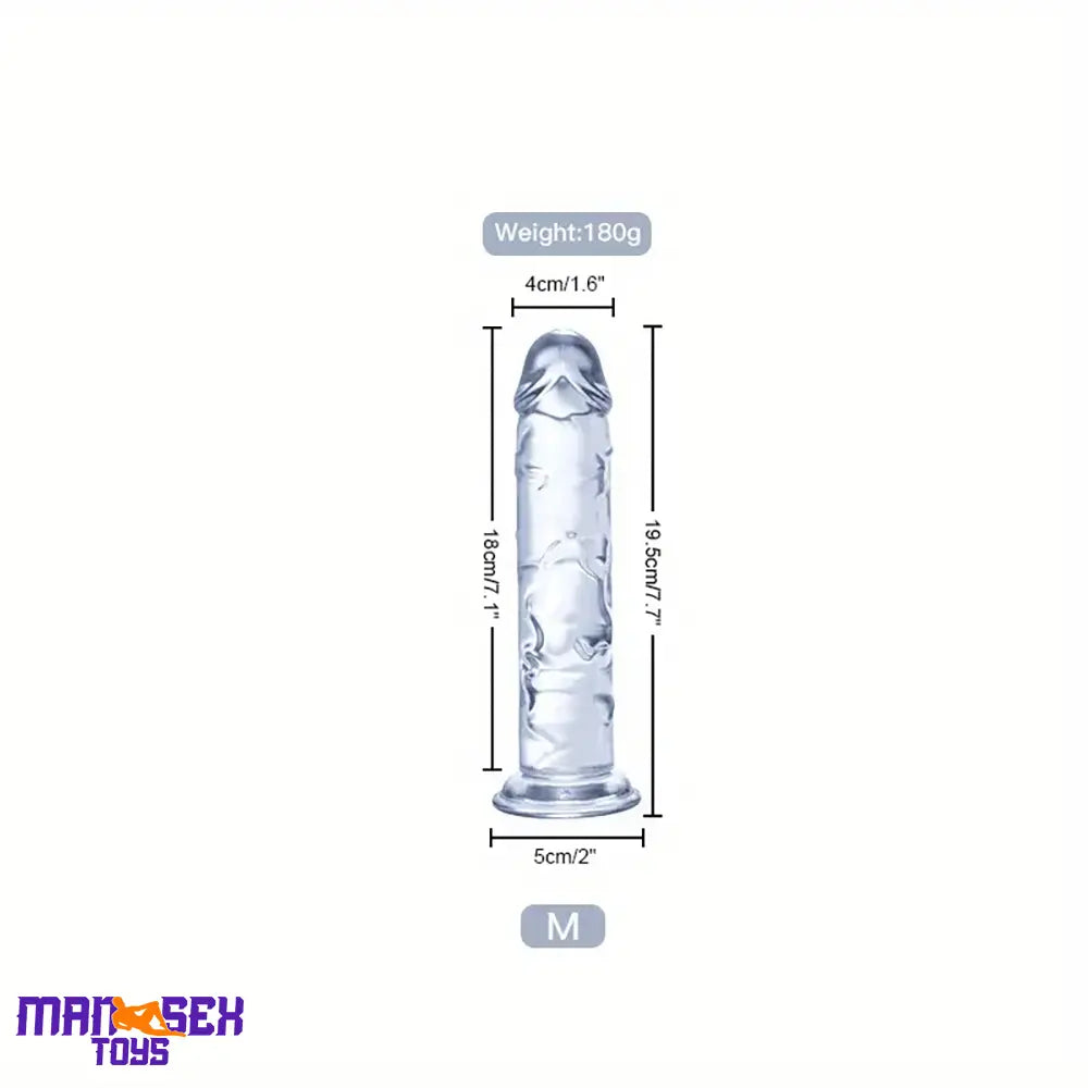 6.3in 7.1in 7.7in 8.5in 9.8in 12in Realistic Clear Cock Dildo With Suction Cup