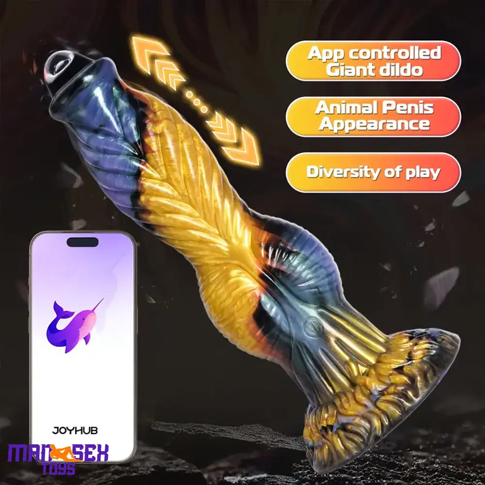 10.23in Soft Silicone Telescopic APP Control Monster Vibrating Cock Dildo