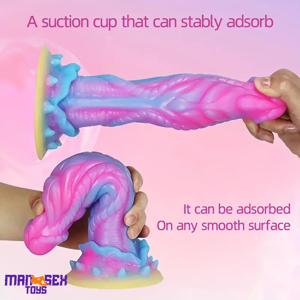 8.6in Silicone Soft Monster Dildo Big Glowing Masturbator For Prostate Cock