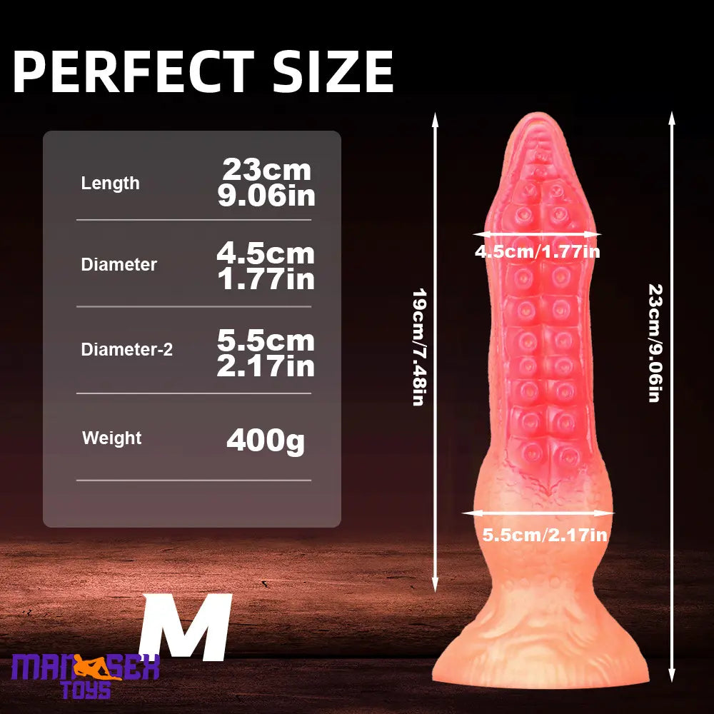 7.08in 9.06in 10.24in 11.81in Octopus Tentacle Cock Silicone Soft Dildo