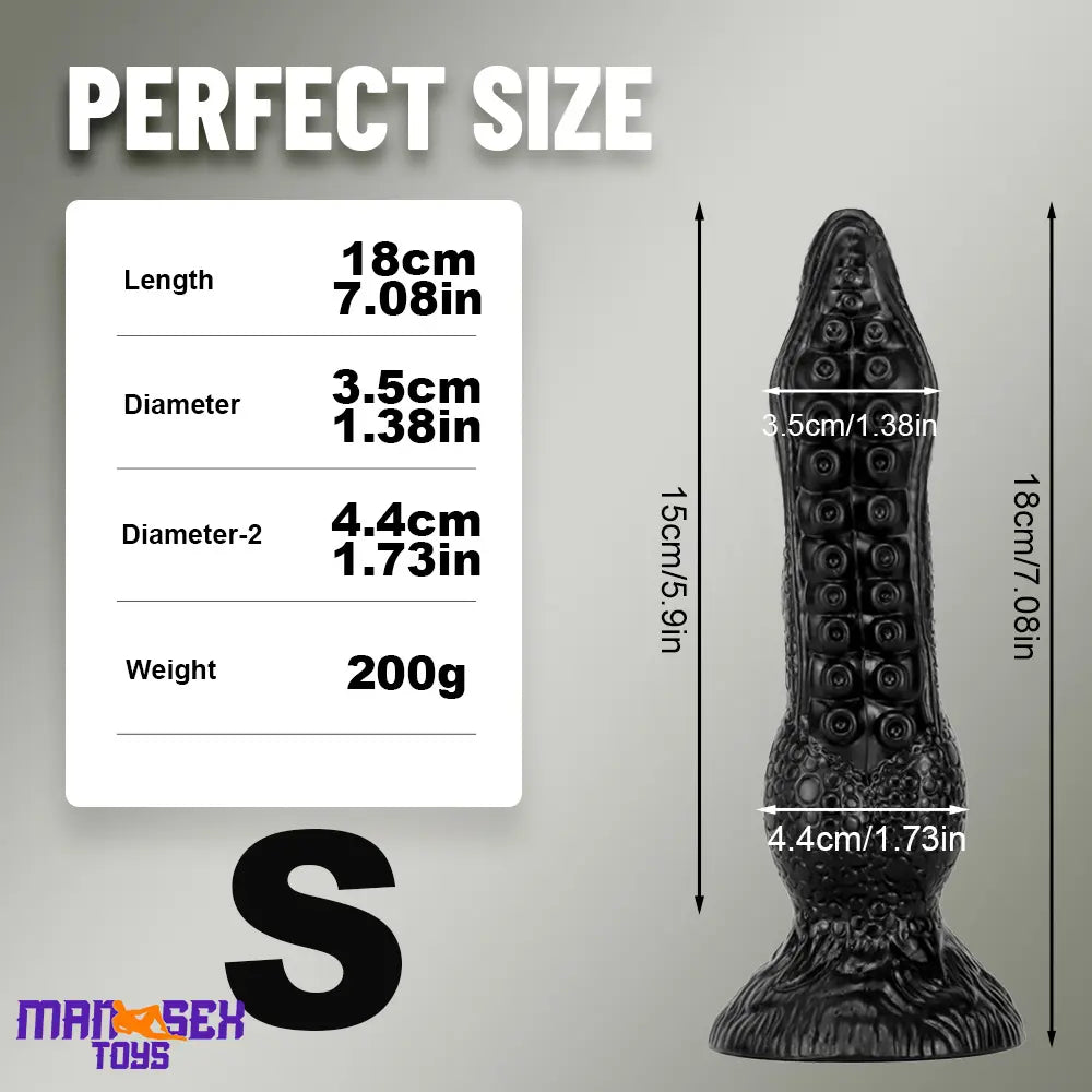 7.08in 9.06in 10.24in 11.81in Big Fantasy Tentacle Octopus G-Spot Dildo