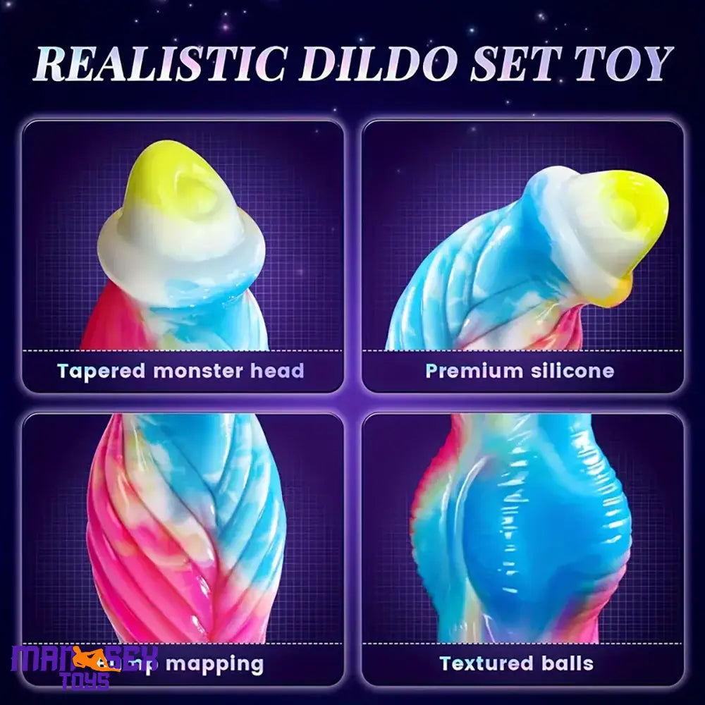 10.2in Fantasy Big Soft Silicone Monster Thrusting Vibrating Cock Dildo