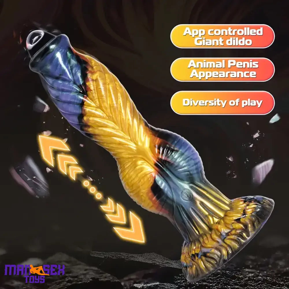 10.23in Soft Silicone Telescopic APP Control Monster Vibrating Cock Dildo