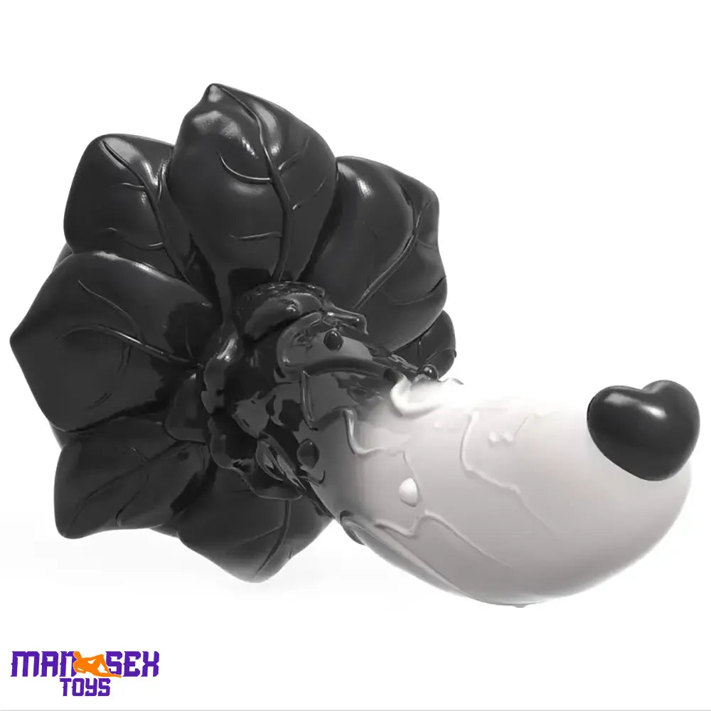 7.4in Soft Flexible Silicone Rose Shape Colored Particles Cock Head Dildo