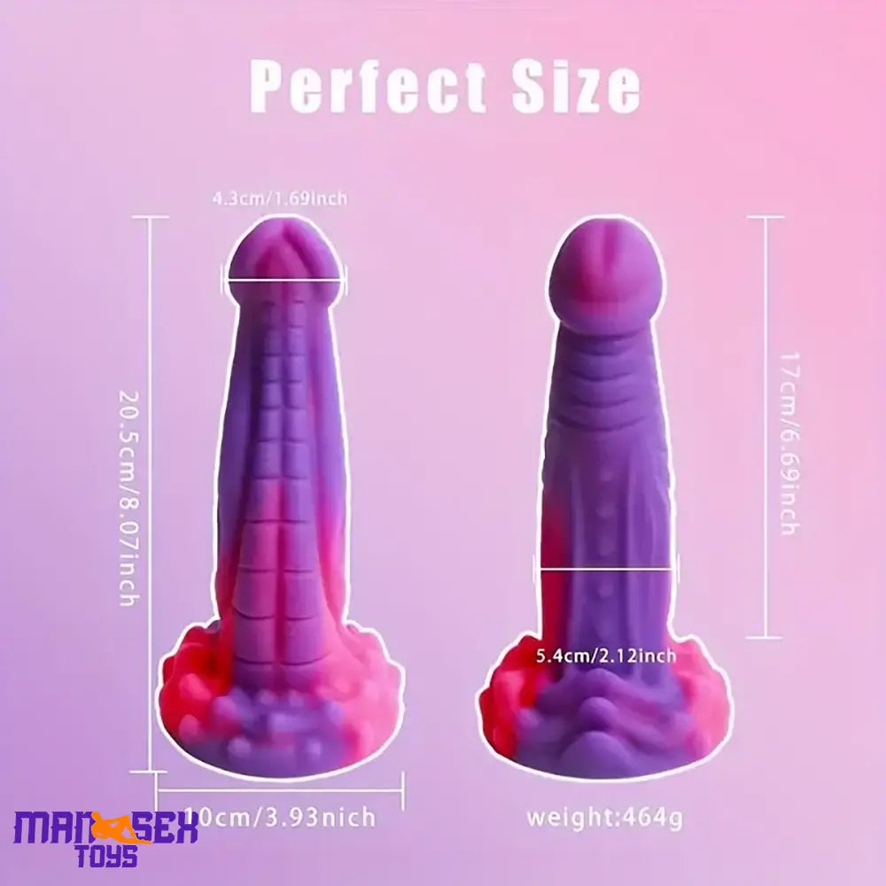 8.07in Fantasy Monster Silicone Soft Big Dildo For Intense Pleasure Cock