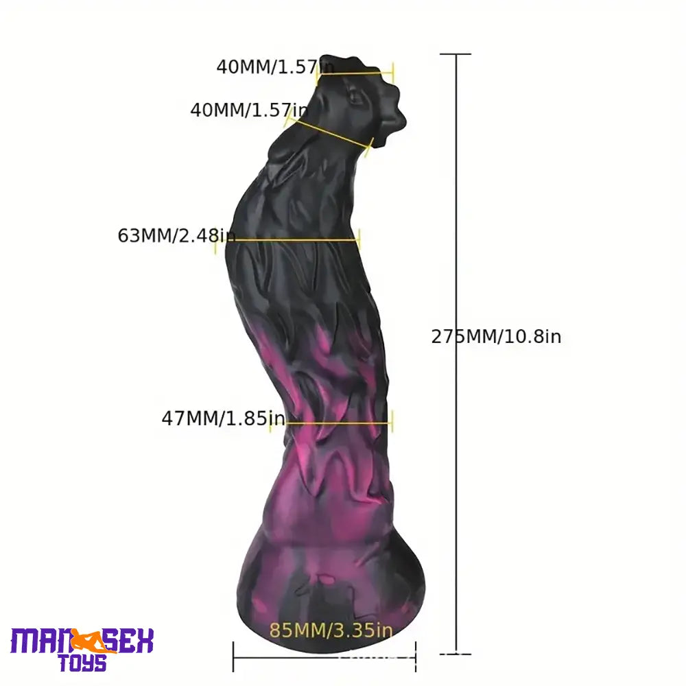 10.8in Rooster Shape Fantasy Large Silicone Soft Dildo For Clit Stimulation