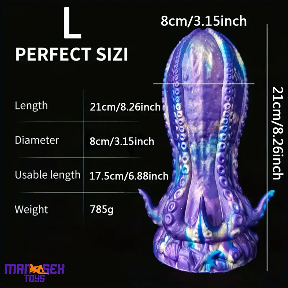 5.5in 6.3in 8.26in 9.64in Gourd Egg Starry Sky Silicone Octopus Anal Dildo