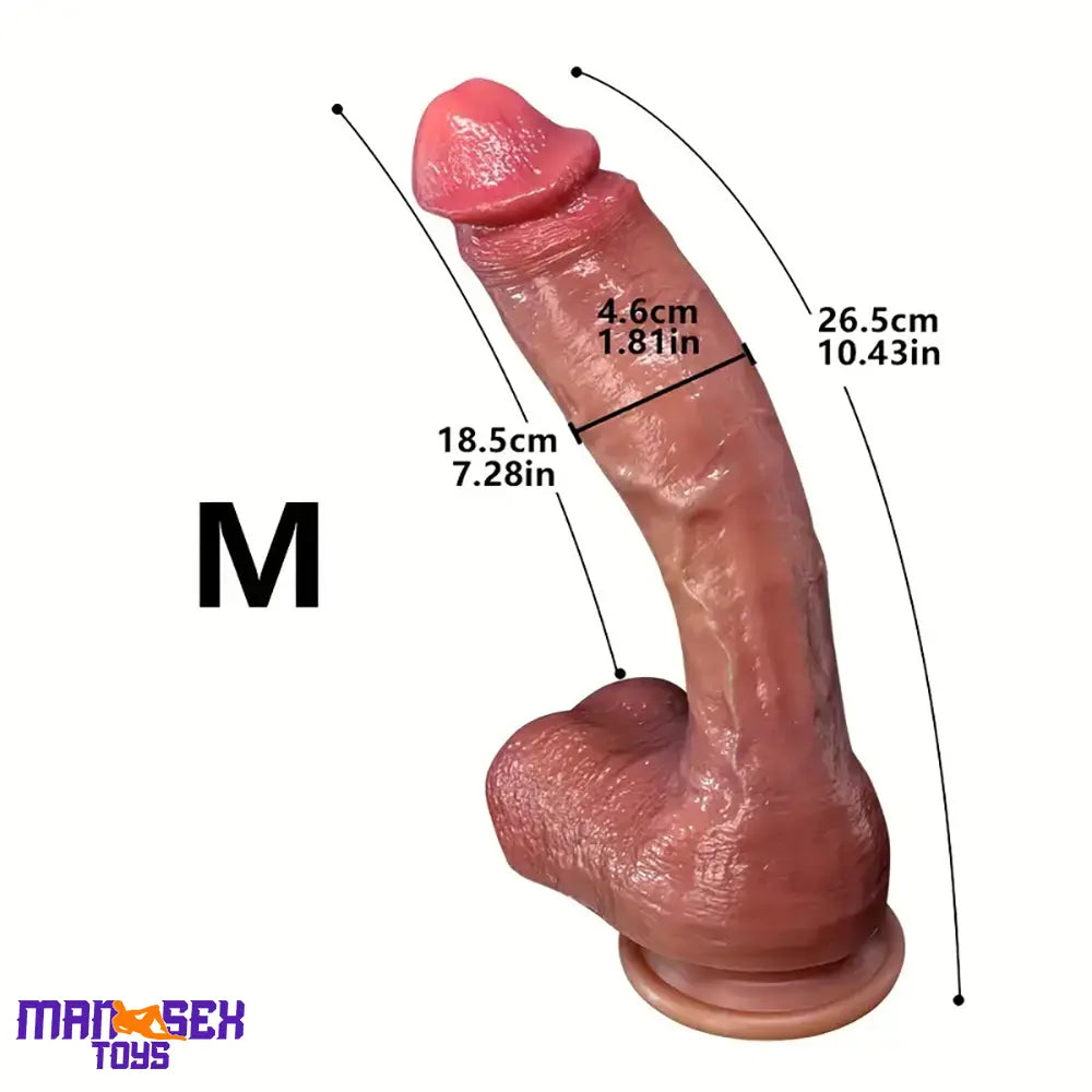 9.05in 10.43in 11.02in 12.2in 13.58in Soft Silicone Large Lifelike Cock Dildo