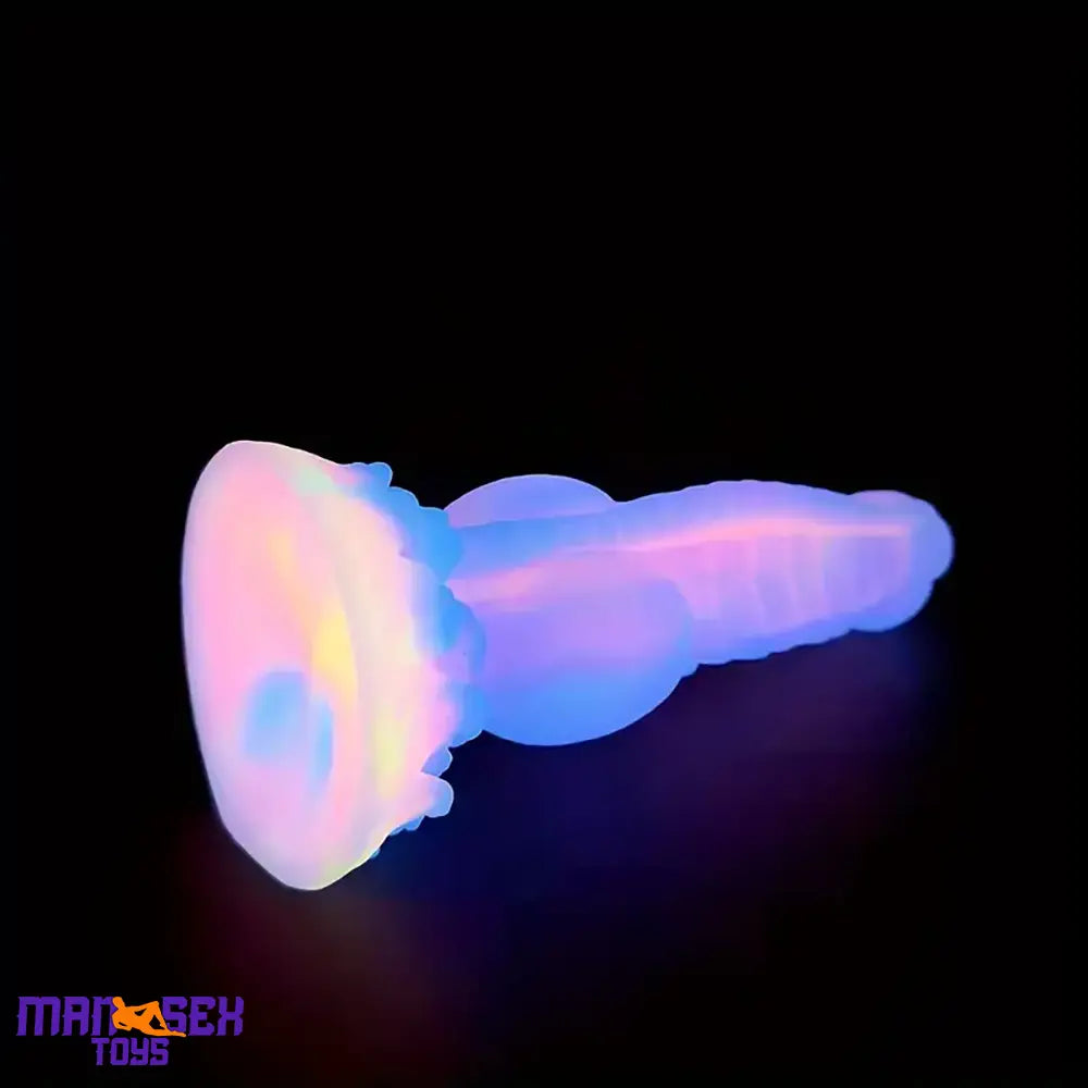 8.14in Colorful Silicone Flexible Fantasy Big Luminous Monster Female Dildo