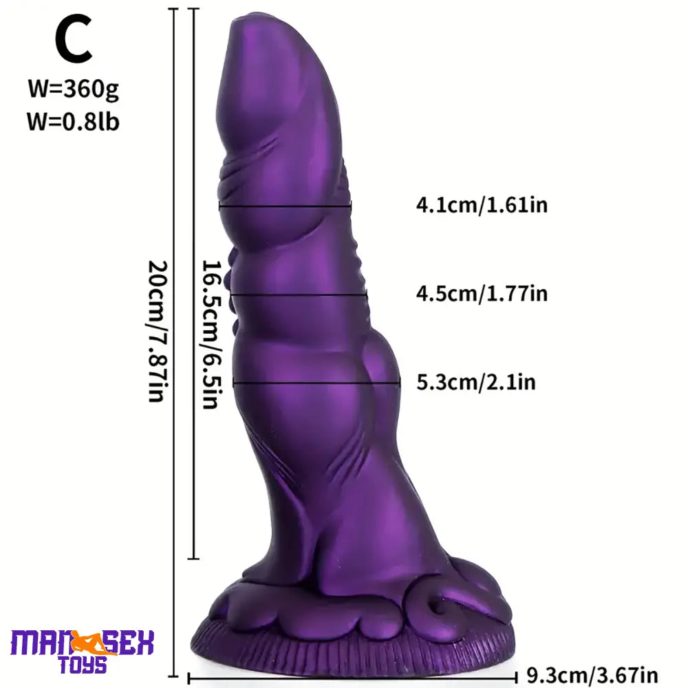 7.87in 8.1in 9.25in Animal Dragon Monster Silicone Dildo For Vaginal Pleasure