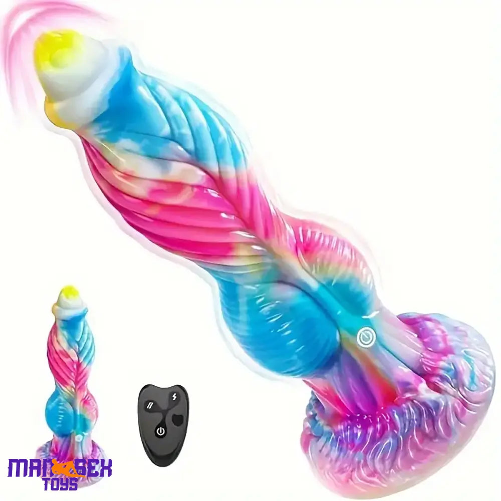 10.2in Fantasy Big Soft Silicone Monster Thrusting Vibrating Cock Dildo