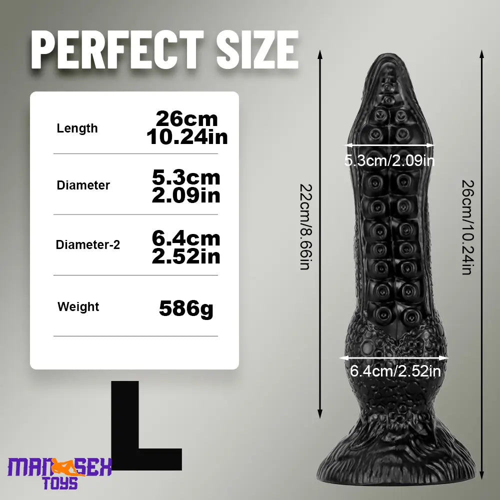 7.08in 9.06in 10.24in 11.81in Big Fantasy Tentacle Octopus G-Spot Dildo