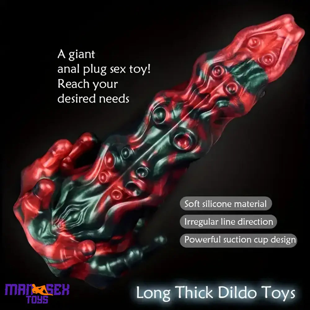 8.46in Red Devils Fantasy Big Monster Silicone Soft Dildo Cock Love Toy