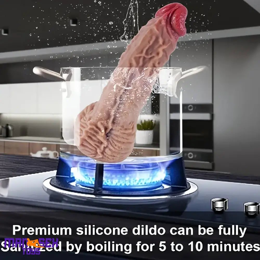 8.8in Real Looking Silicone Flexible Dildo For Women Couples Pleasure Toy