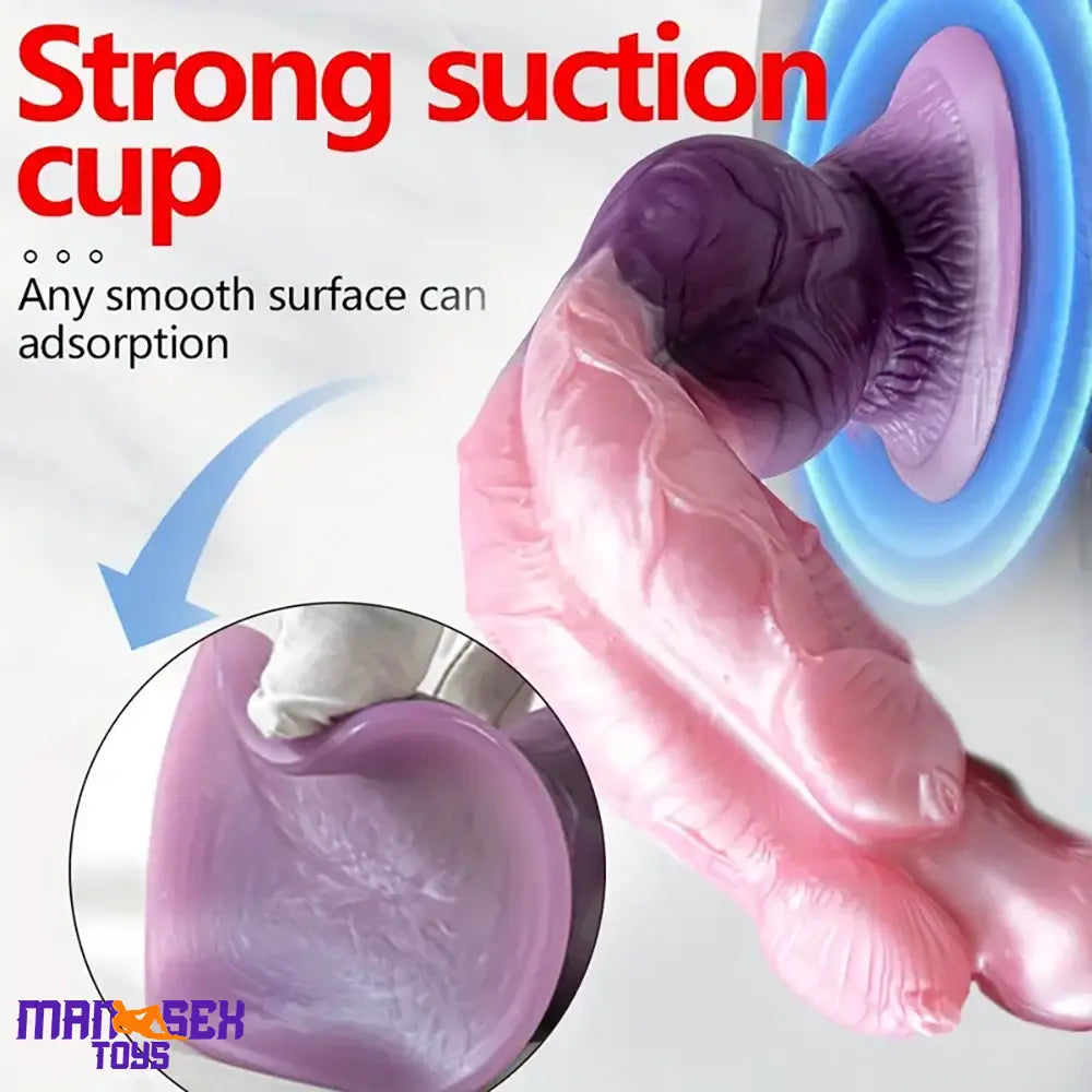 11.02in Colorful Silicone Flexible Fantasy Dog Dildo For BDSM Sex Game