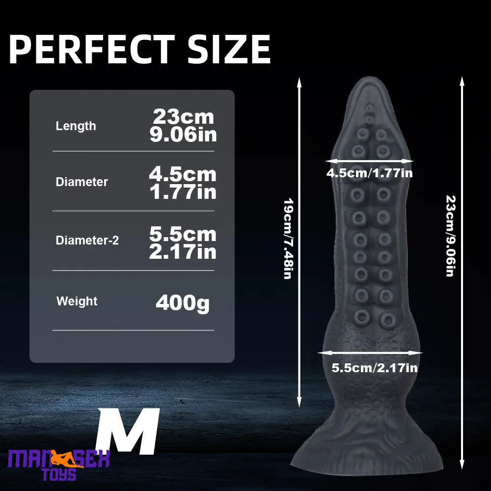 7.08in 9.06in 10.24in 11.81in Octopus Tentacle Cock Silicone Soft Dildo
