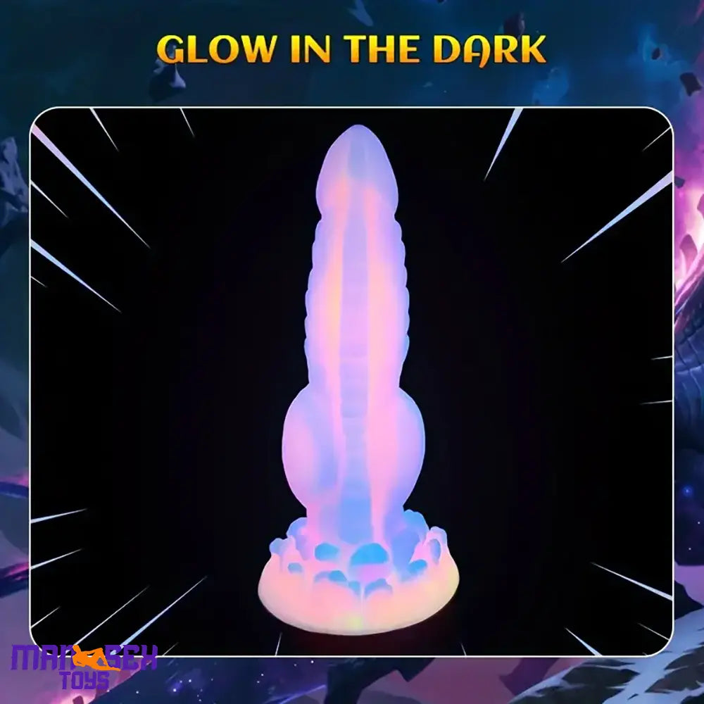 8.14in Colorful Silicone Flexible Fantasy Big Luminous Monster Female Dildo