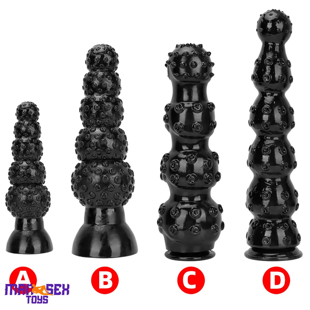 9.84in 13.38in 13.78in 15.74in Big Black Beads Butt Plug Dildo Suction Cup