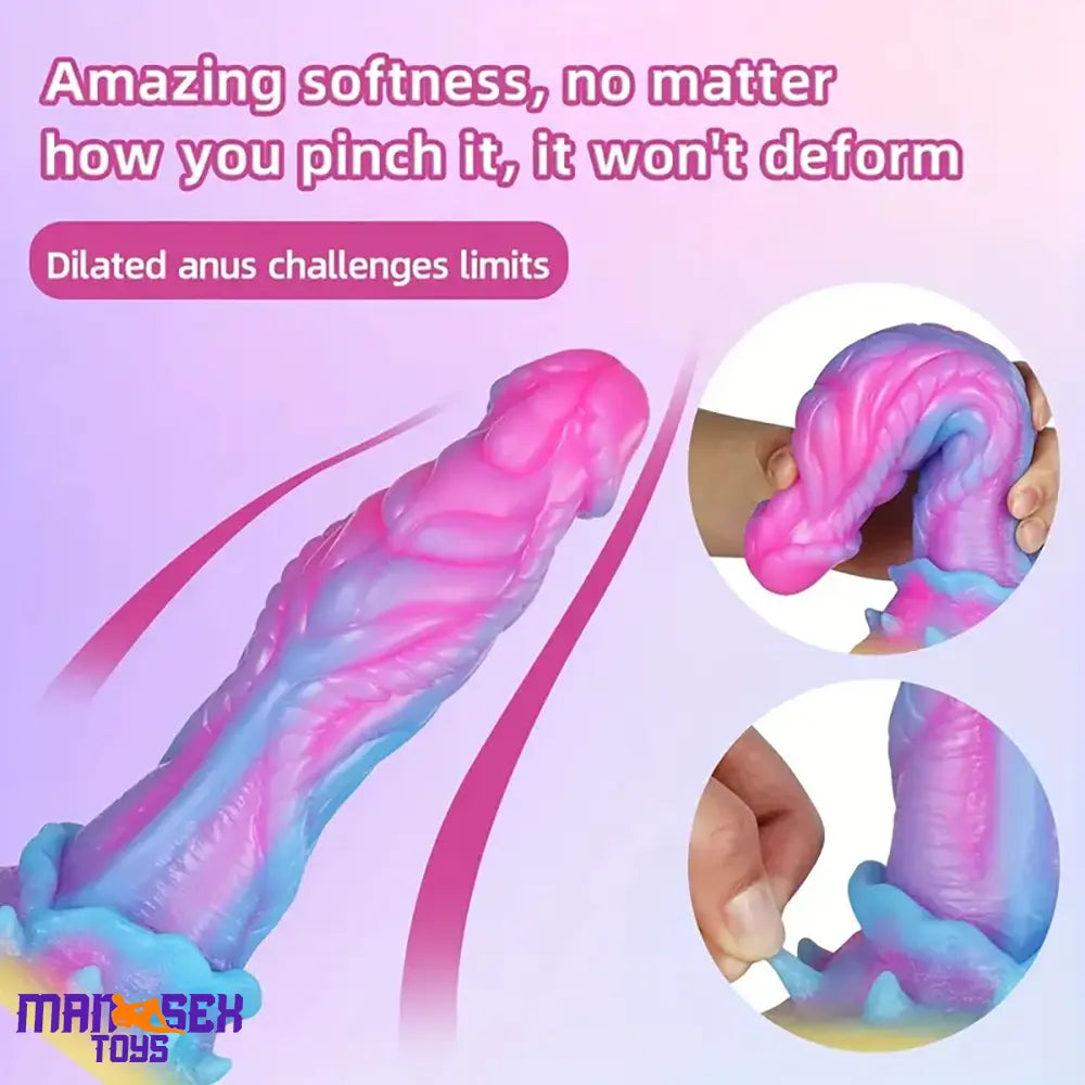 8.6in Silicone Soft Monster Dildo Big Glowing Masturbator For Prostate Cock