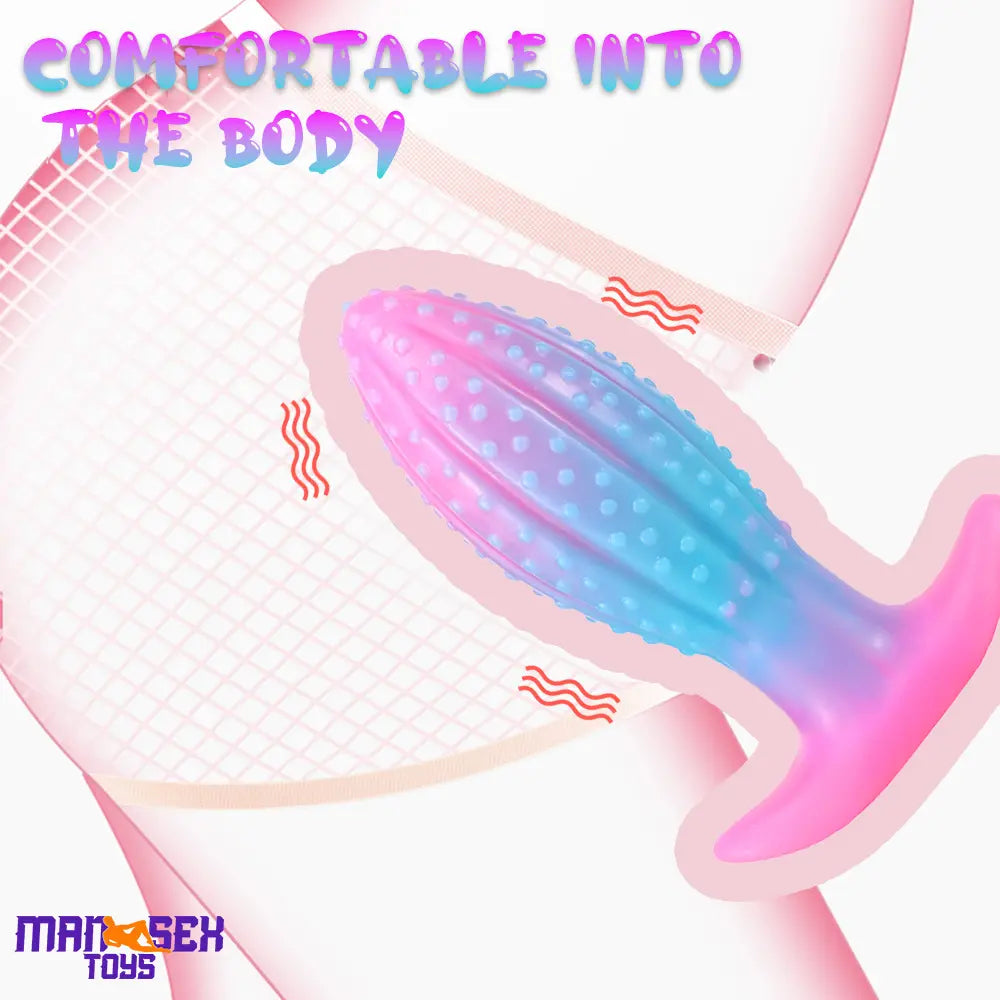 4.5in 5.67in 7.6in Plus One Silicone Soft Fluorescent Luminous Anal Plug Dildo