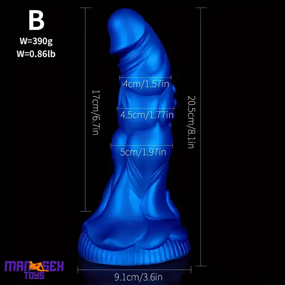 7.87in 8.1in 9.25in Silicone Realistic Monster Soft Bendable Pleasure Dildo