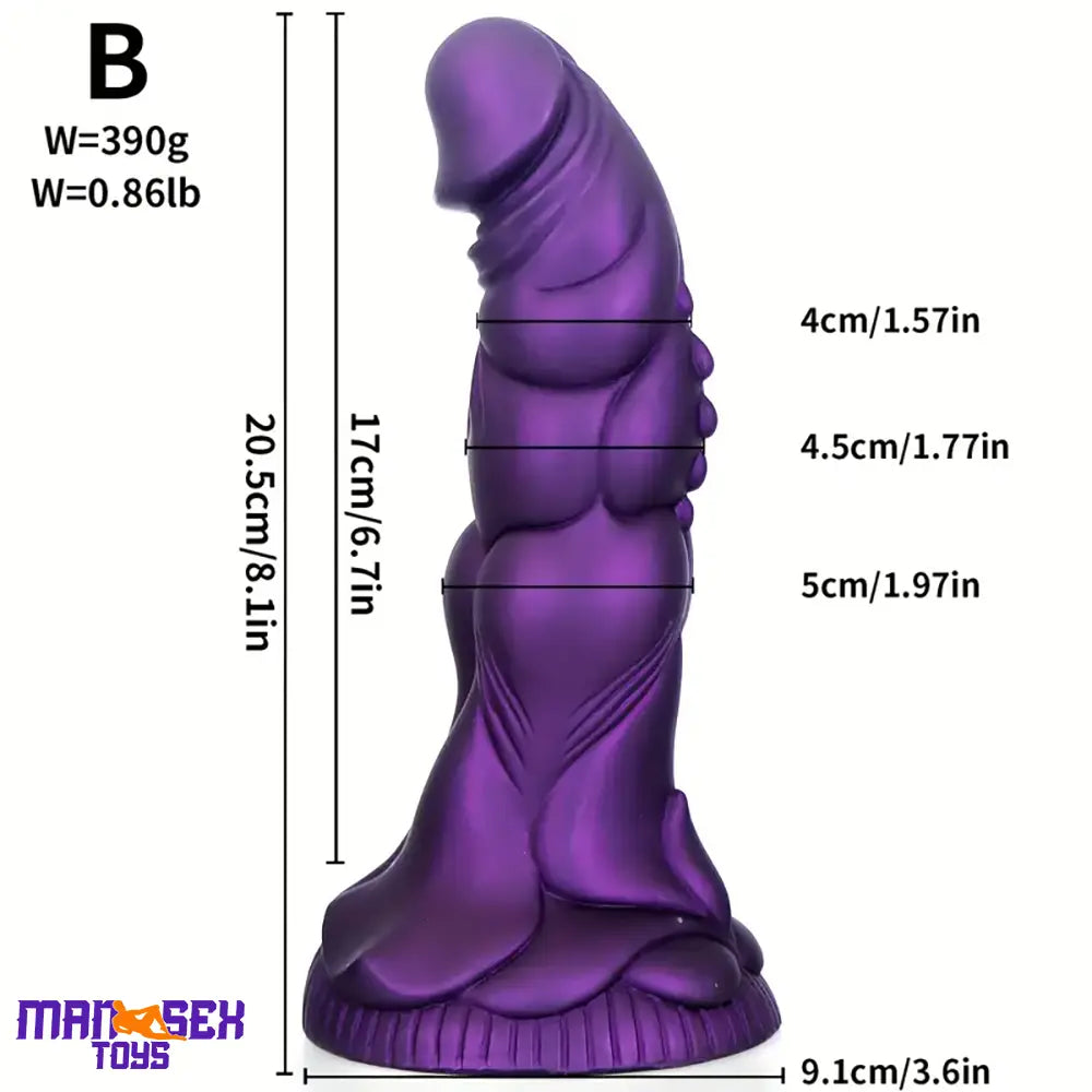 7.87in 8.1in 9.25in Animal Dragon Monster Silicone Dildo For Vaginal Pleasure