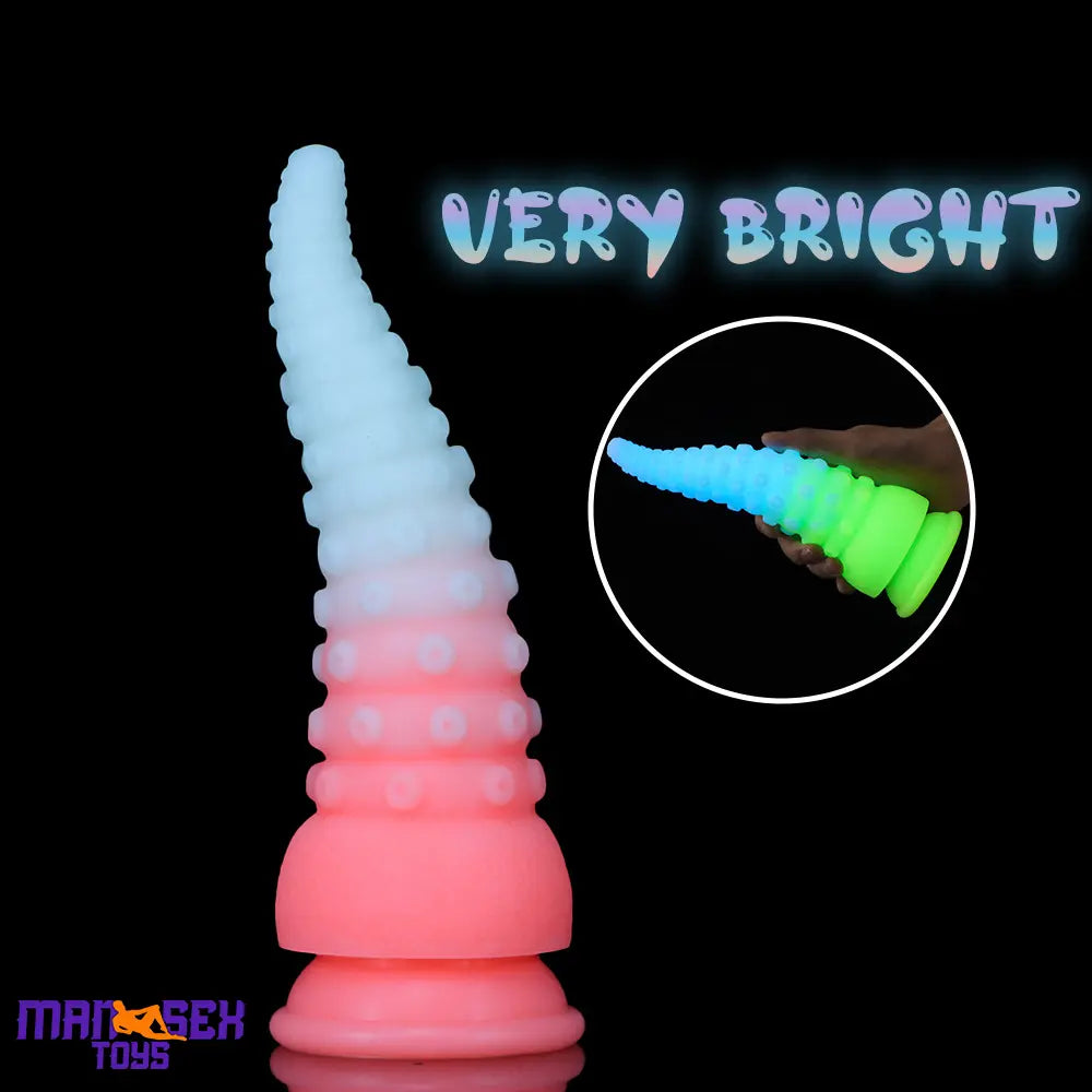 6.42in 7.48in 8.66in Fluorescent Octopus Tentacle Soft Dildo For Masturbator