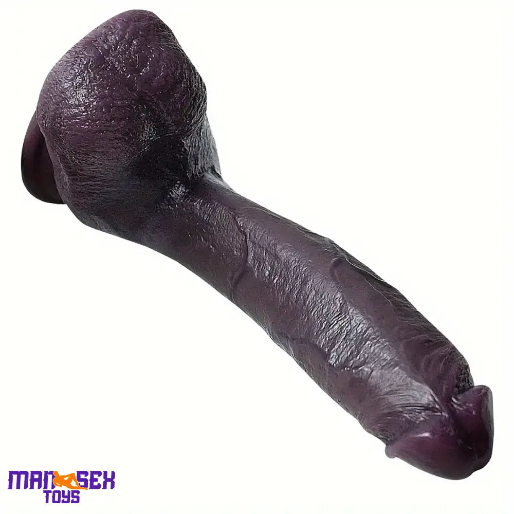8.66in 8.74in 10.43in Big Ebony Silicone Flexible Dildo G-Spot Stimulator