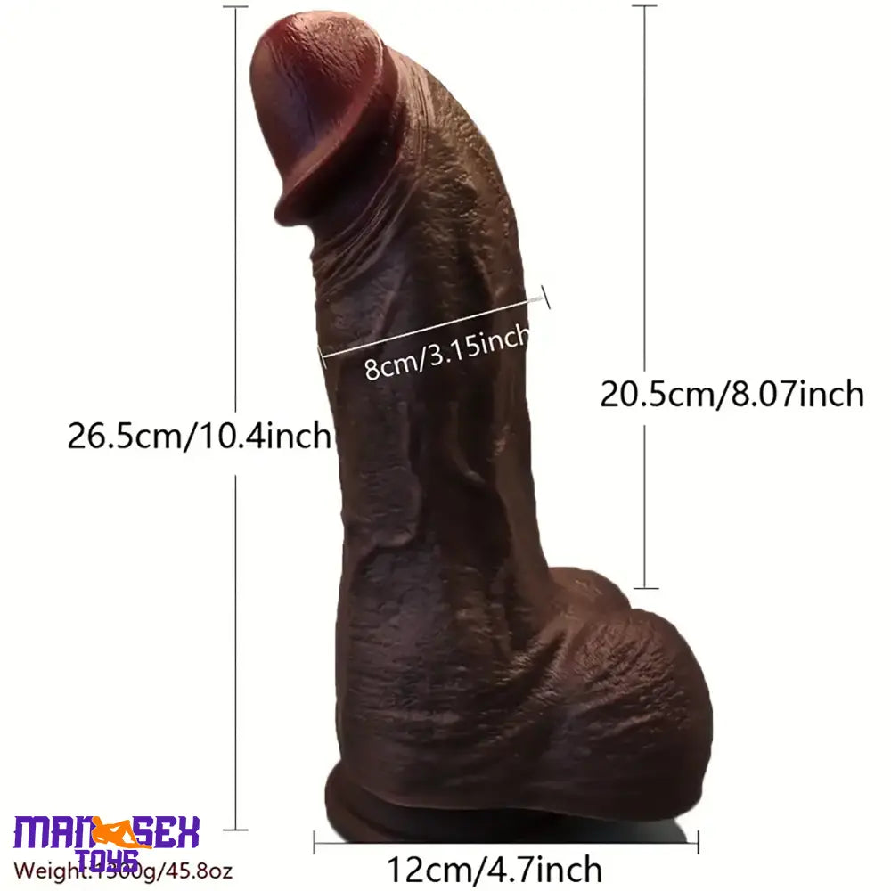 10.04in Realistic Curved Thick Big G-Spot Stimulator Dildo For Expansion