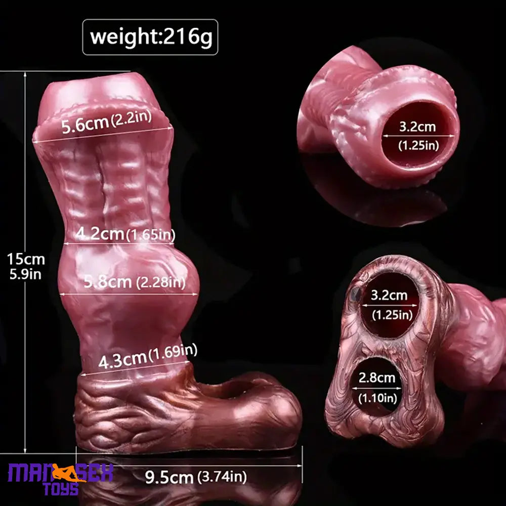 5.9in Fantasy Silicone Wearable Animal Horse Knot Stretchable Penis Sleeve