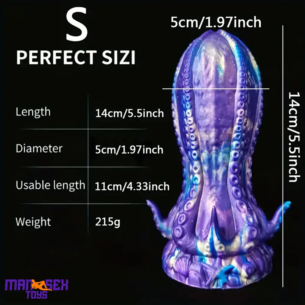 5.5in 6.3in 8.26in 9.64in Gourd Egg Starry Sky Silicone Octopus Anal Dildo